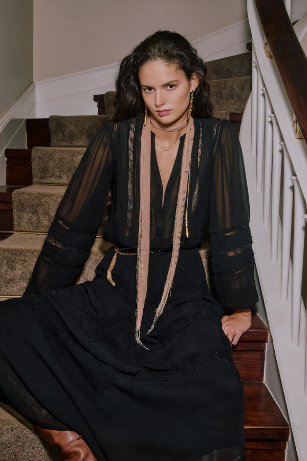 Hoss Intropia Candice. Blusa romântica Preto