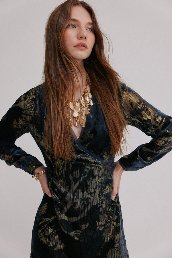 Hoss Intropia Adriana. Vestido jacquard Azul