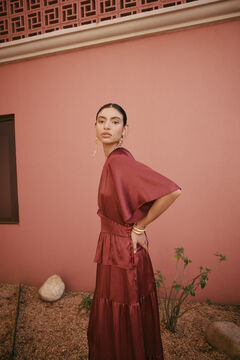 Hoss Intropia Ariadna. Vestido fluído com painéis Vermelho