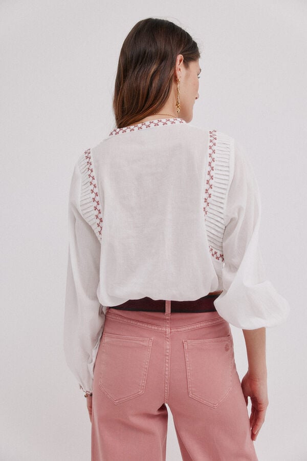 Hoss Intropia Clara. Blusa bordada Blanco