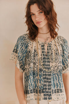 Hoss Intropia Casiopea. Top estampado. Beige