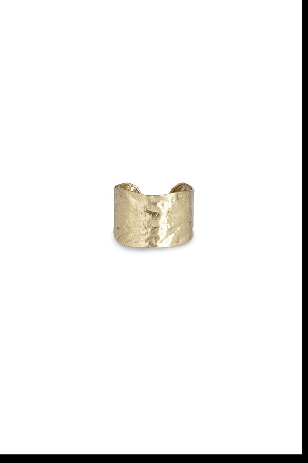 Hoss Intropia Lourdes. Pulseira larga banhada a ouro Dourado
