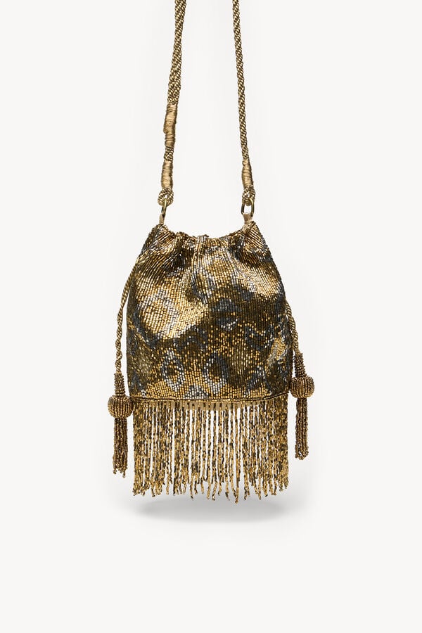 Hoss Intropia Nara. Bolso de abalorios Dorado