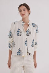 Hoss Intropia Chanel. Blusa estampada Marfil