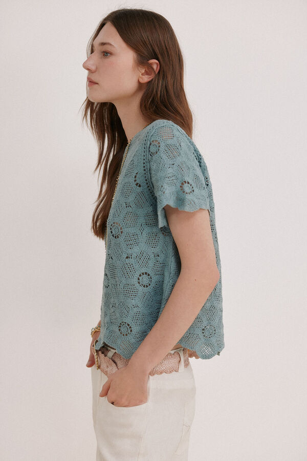 Hoss Intropia Irune. Top crochet Turquesa