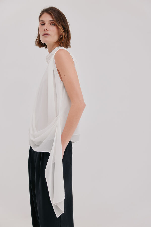 Hoss Intropia Carlie.Blusa drapeada Gris