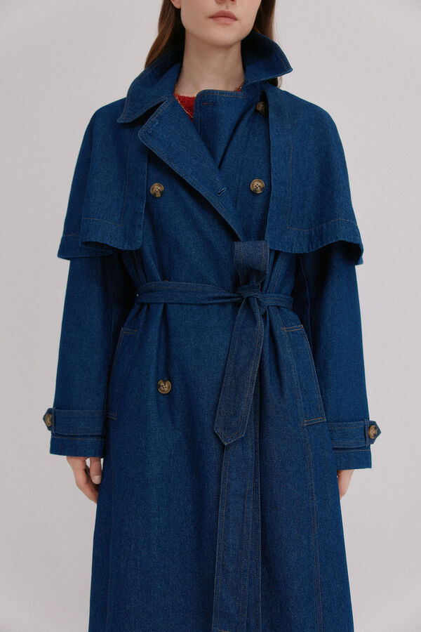 Hoss Intropia Darelle. Gabardina em denim Azul