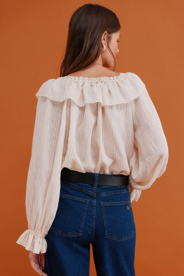 Hoss Intropia Cassandra. Blusa romântica Ecru