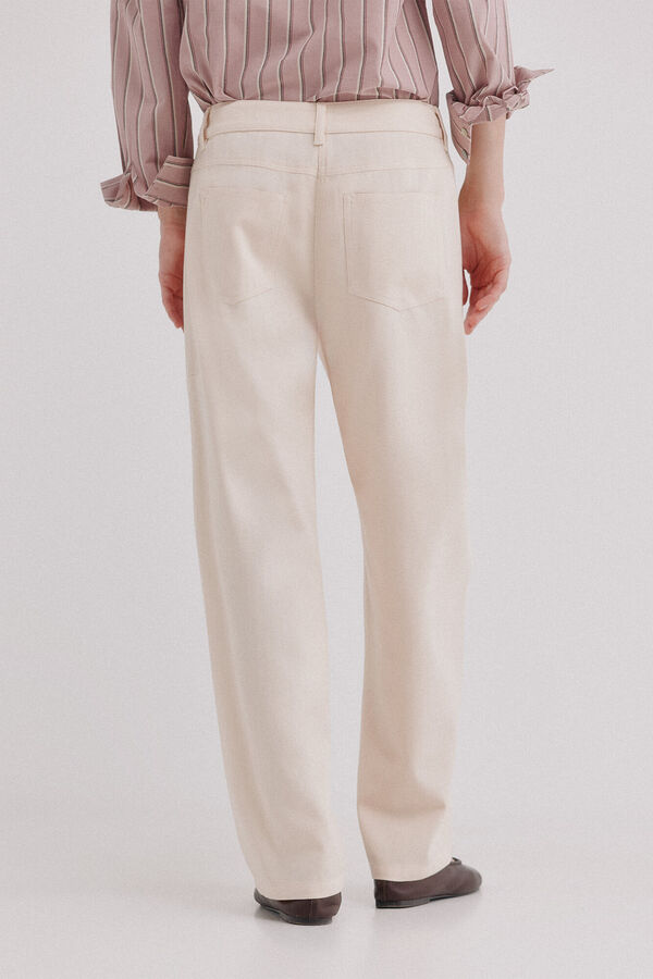 Hoss Intropia Praisa. Pantal&oacute;n de rayas Marfil