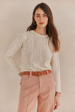 Hoss Intropia Saray. Jersey cuello redondo Marfil