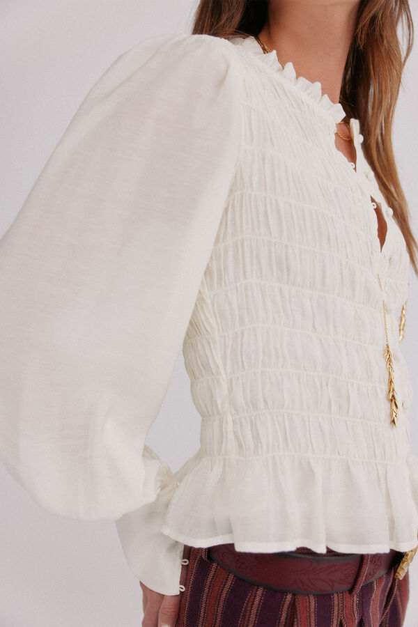 Hoss Intropia Camino. Blusa romántica Marfil
