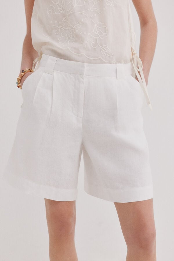 Hoss Intropia Bermuda em linho Pemar Branco