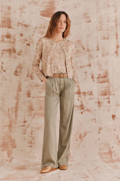Hoss Intropia Pandme. Pantalones tencel Kaki