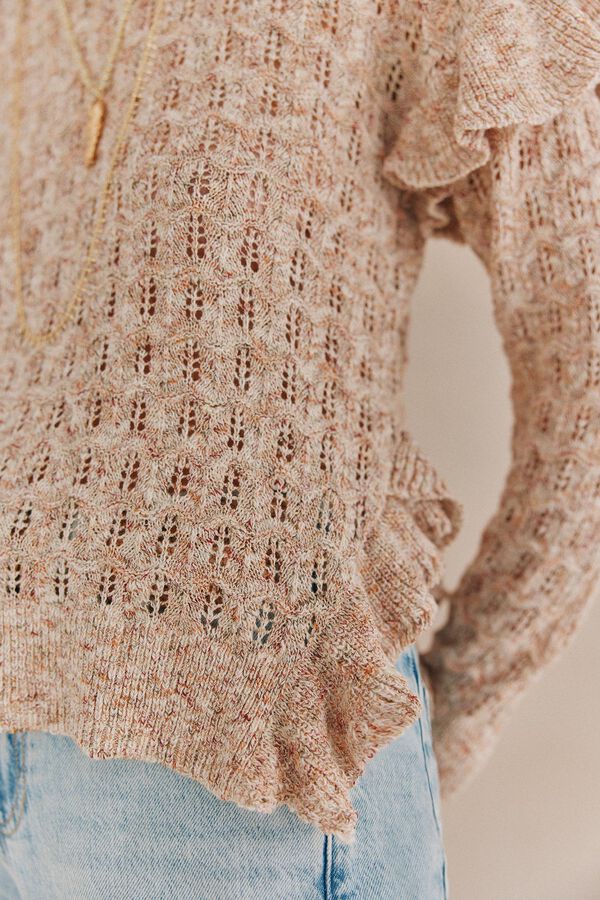 Hoss Intropia Sandra. Sweater malha rendilhada Ecru