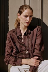 Hoss Intropia Greta. Blusa bordada Castanho