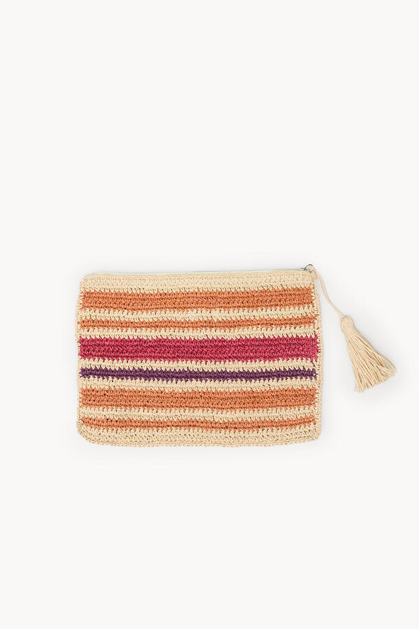Hoss Intropia Minerva. Cartera rafia Rosa