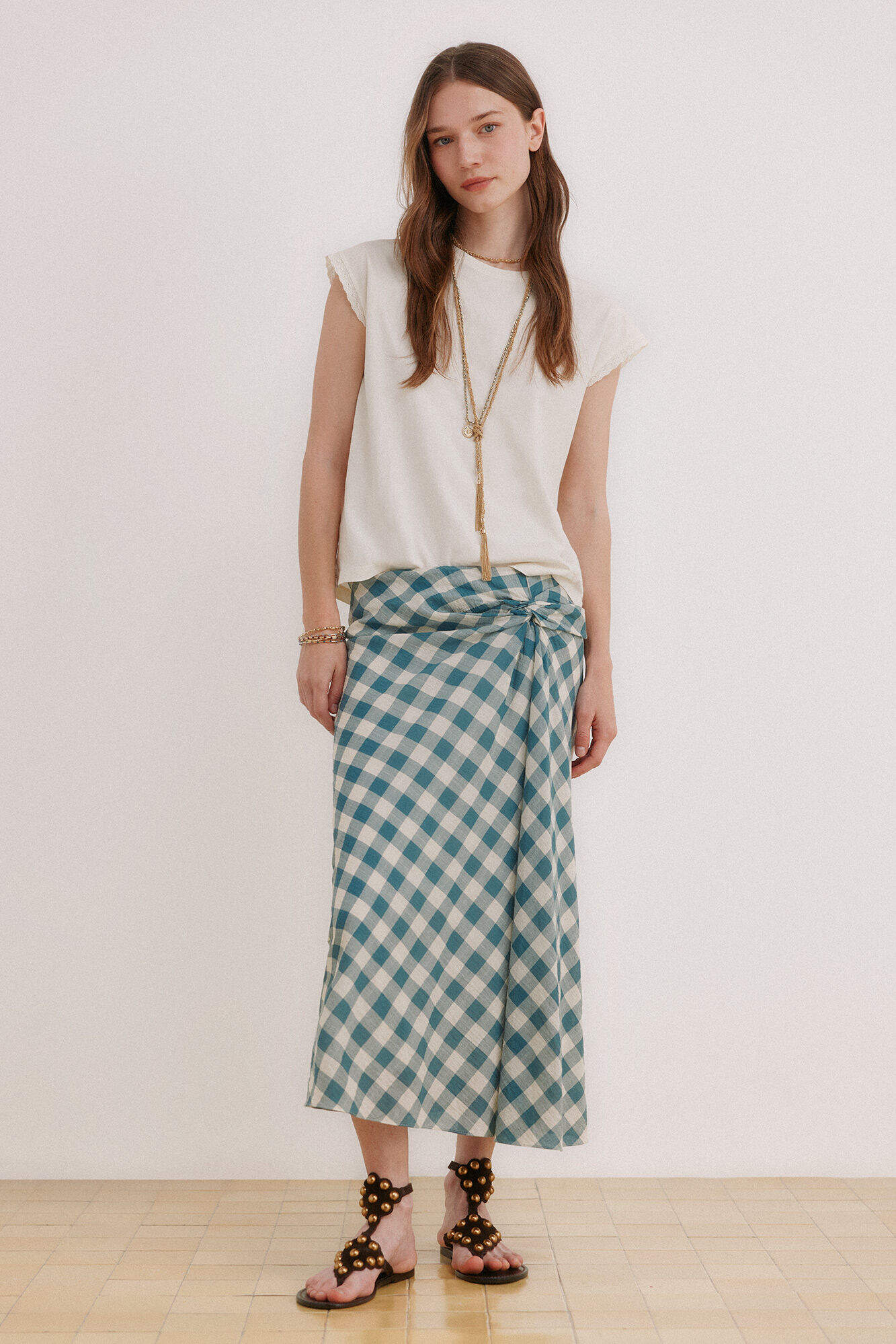 Hoss Intropia Rocio. Saia xadrez