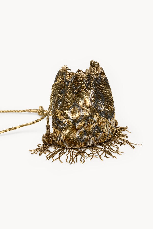 Hoss Intropia Nara. Bolso de abalorios Dorado