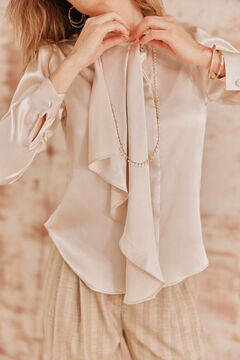Hoss Intropia Cecilia. Camisa chorrera. Beige