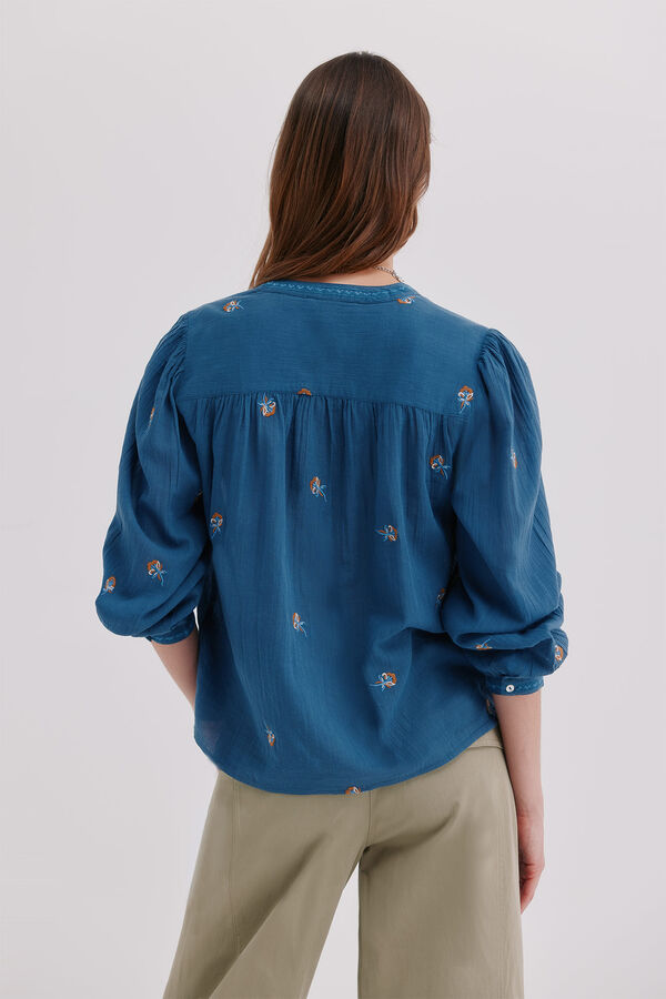 Hoss Intropia Cesca. Blusa bordada Azul marino