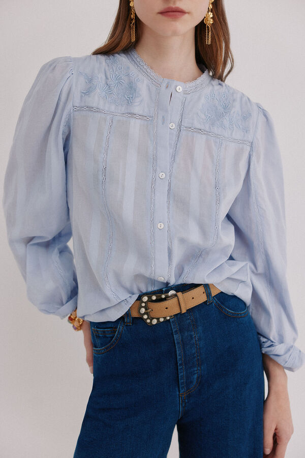 Hoss Intropia Clara. Blusa rom&acirc;ntica Azul