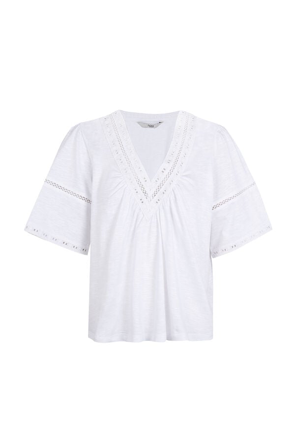 Hoss Intropia Mireia. T-shirt bordados Ecru