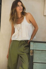 Hoss Intropia Camila. Blusa lencera Marfil