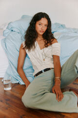 Hoss Intropia Carola. Blusa rom&acirc;ntica Branco