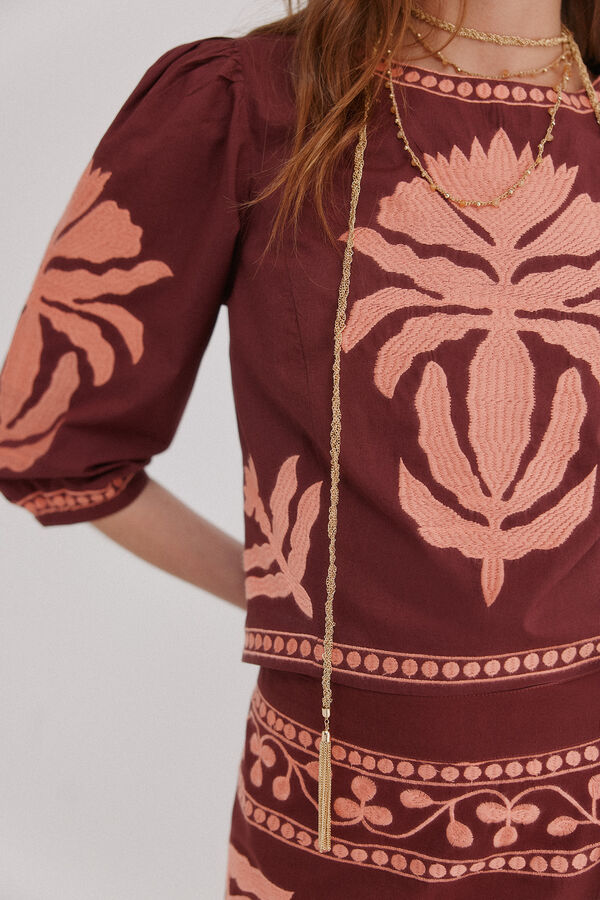 Hoss Intropia Guadalupe. Blusa de algod&oacute;n Granate