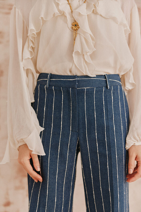 Hoss Intropia Petra. Pantalones pinza Azul marino