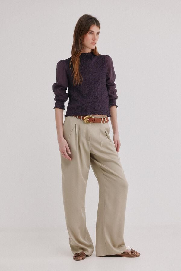 Hoss Intropia Marina. Top fruncido Morado