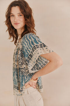 Hoss Intropia Casiopea. Top estampado. Beige