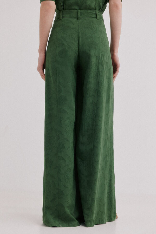 Hoss Intropia Patricia. Cal&ccedil;a em tecido jacquard Verde