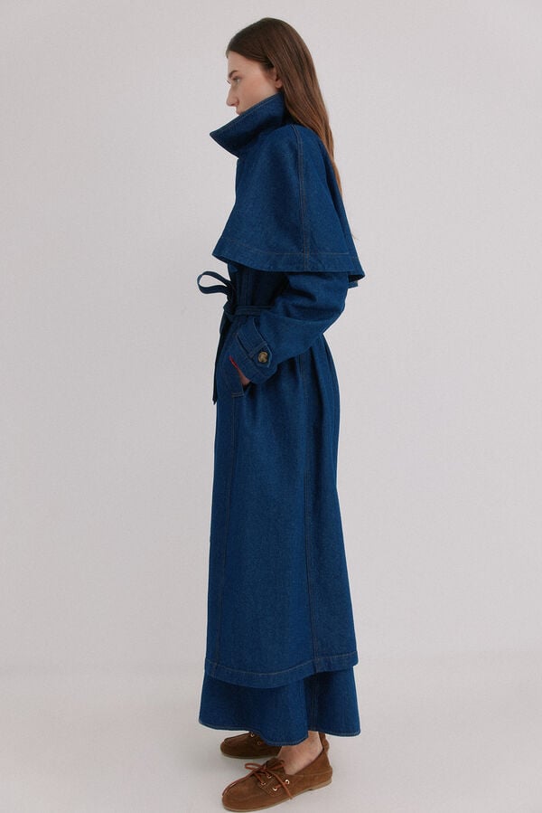 Hoss Intropia Darelle. Gabardina em denim Azul