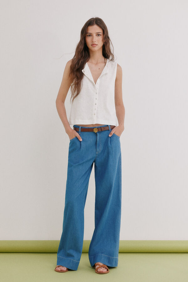 Hoss Intropia Mireia. Camiseta sin mangas tapeta Beige