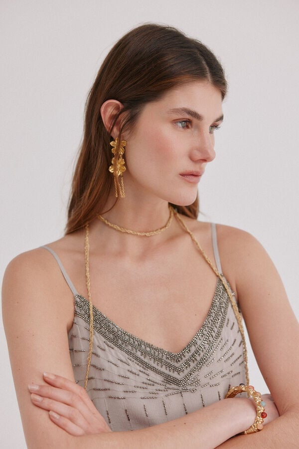 Hoss Intropia Gabriela. Top bordado Cinzento