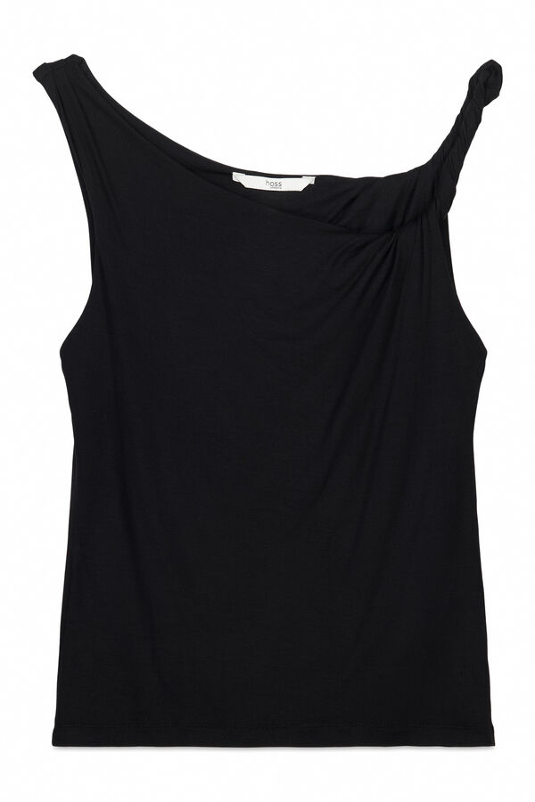 Hoss Intropia Milia. Camiseta drapeada Negro
