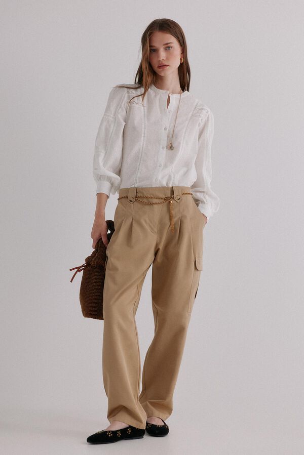 Hoss Intropia Geneviève. Blusa romântica Ecru