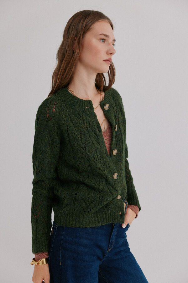 Hoss Intropia Ivette. Cárdigan calado Verde