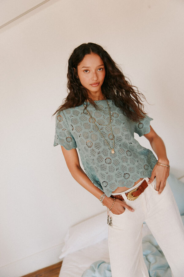 Hoss Intropia Irune.Top crochet Azul