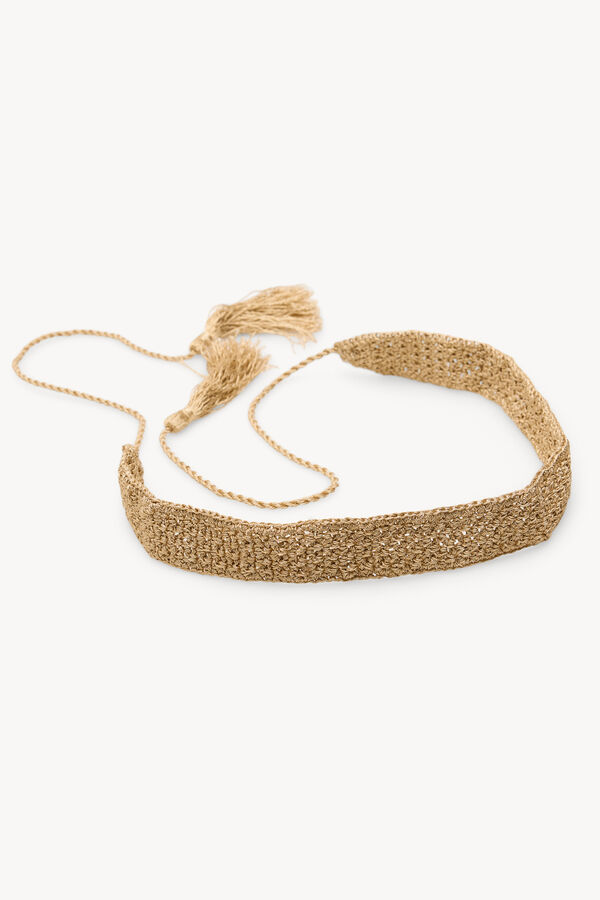 Hoss Intropia Lucrecia. Cintur&oacute;n crochet metalizado Dorado