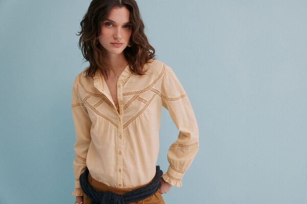 Hoss Intropia Chiara. Blusa rom&acirc;ntica Amarelo