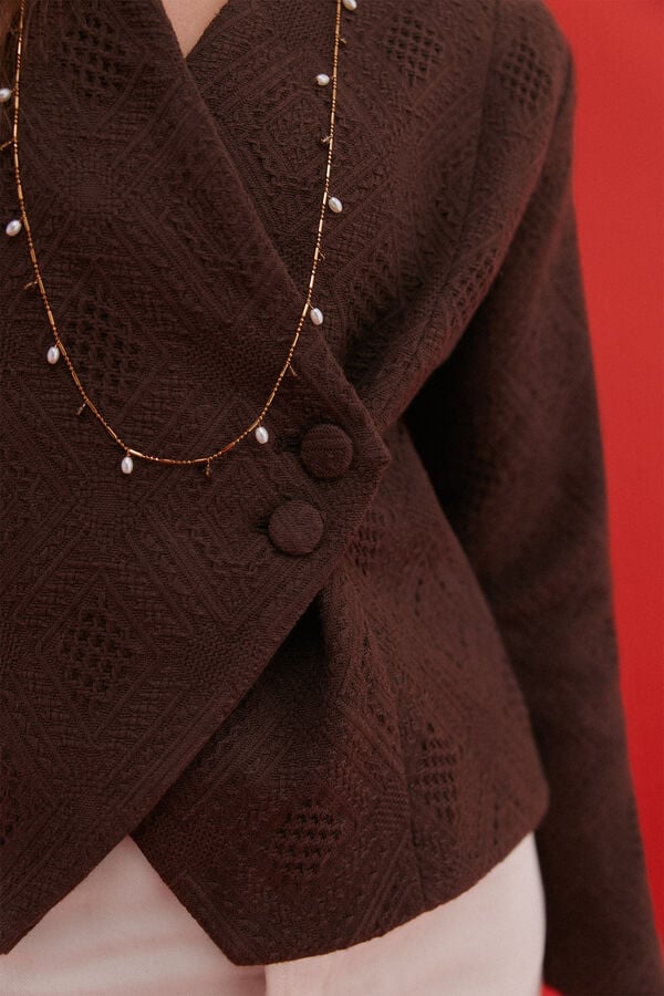 Hoss Intropia Edna. casaco de jacquard Castanho