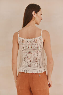 Hoss Intropia Sabina. Top crochet Marfil