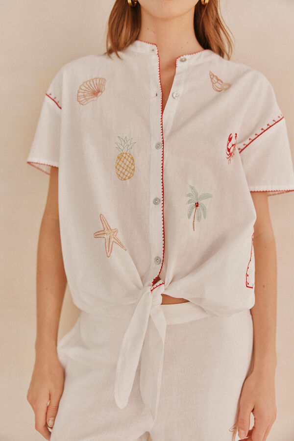 Hoss Intropia Gadea. Blusa bordada Ecru