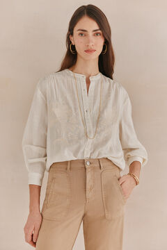 Hoss Intropia Galiana. Camisa bordada Marfil