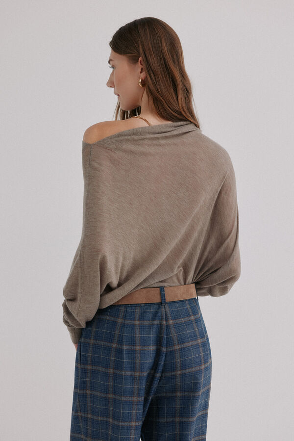 Hoss Intropia Nica. Jersey escote asimétrico Gris