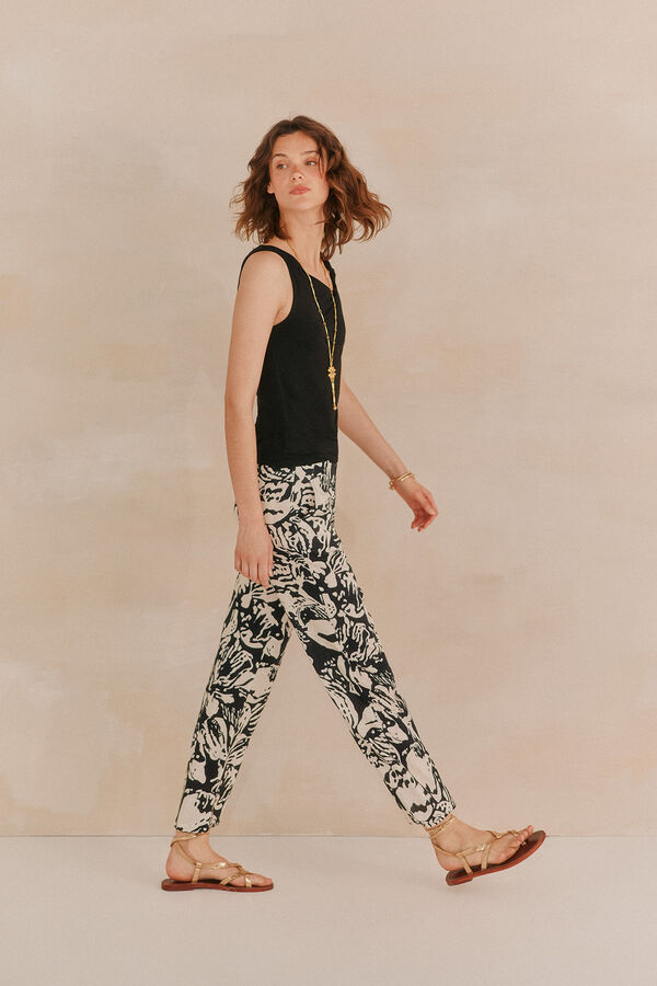 Hoss Intropia Pruden. Pantalón estampado Marfil