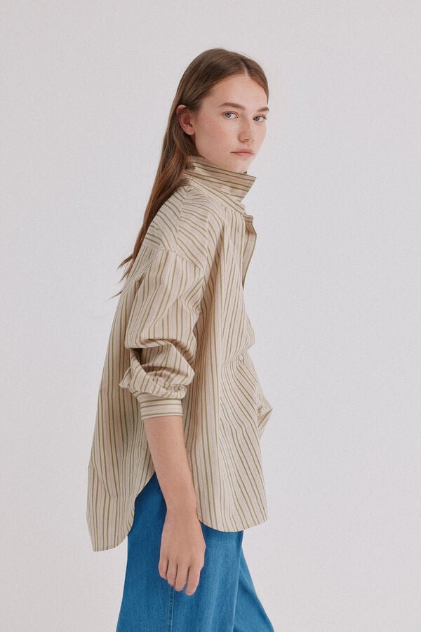 Hoss Intropia Corinna. Camisa de rayas Kaki