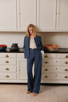 Hoss Intropia Petra. Pantalones pinza Azul marino